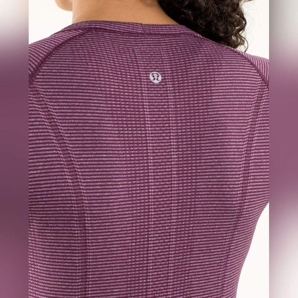 NWOT Lululemon Run Swiftly Tech Long Sleeve Heathered Plum Sz 6 RARE Shirt - Picture 3 of 7